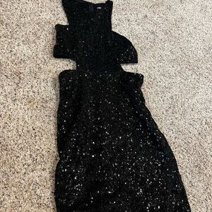 Elegant Black Sequin Dress